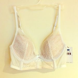 NWT Betsey Johnson Lacey Longline Bra
